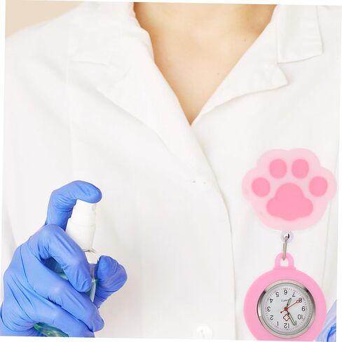 PartyKindom 2Pcs Cute Pocket Watch Retractable Clip Design for Nurses Students Smooth Lightweight Convenient for Daily Use Stylish Analog in Saudi Arabia