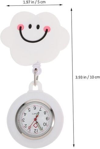 PartyKindom 2Pcs Cute Pocket Watch Retractable Clip Design for Nurses Students Smooth Lightweight Convenient for Daily Use Stylish Analog in Saudi Arabia
