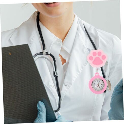 PartyKindom 2Pcs Cute Pocket Watch Retractable Clip Design for Nurses Students Smooth Lightweight Convenient for Daily Use Stylish Analog in Saudi Arabia