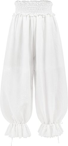 FCCAM Bloomers for Women White Ruffle Pantaloons Long Bloomers Pants Under Dress in Saudi Arabia
