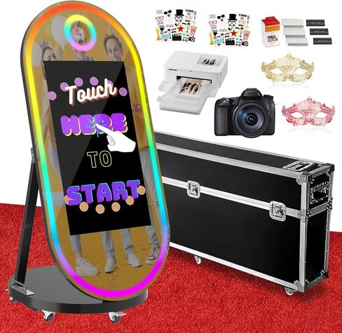 كشك صور Magic Mirror Photo ، 65 '' Photo Photo Booth مع الكاميرا والطابعة ، 32 '' in Kuwait