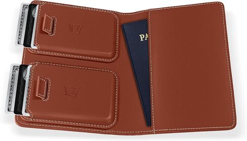 Kings Loot Passport Holder Wallet – RFID Blocking Leather Travel Wallet with Built-in Airtag Holder – Holds 1-6 Cards & Passport – Easy Pull Tab – Slim & Stylish Wallets (Saffron) in Saudi Arabia