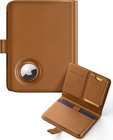 Stouchi AirTag Passport Holder, Passport Holder for Travel Men with Detachable Magnetic Card Case, RFID-blocking, 1-Second Pull Strap & One-Hand Access, Premium Vegan Leather Travel Document Organizer in Kuwait
