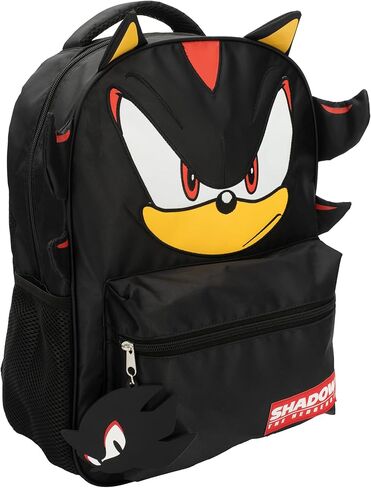 AI ACCESSORY INNOVATIONS Sonic The Hedgehog Backpack for Boys & Girls, Shadow 16 Inch Schoolbag with 3D Features, Durable School Bag for Kids in Kuwait
