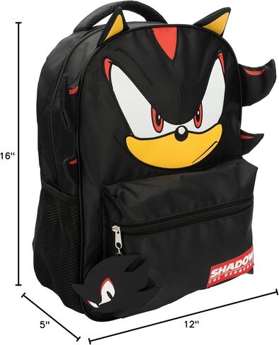 AI ACCESSORY INNOVATIONS Sonic The Hedgehog Backpack for Boys & Girls, Shadow 16 Inch Schoolbag with 3D Features, Durable School Bag for Kids in Kuwait