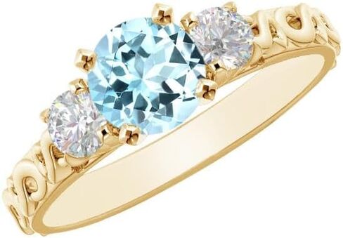 خاتم خطوبة من الذهب الأصفر عيار 14 قيراط دائري من 1 إلى 6 قيراط وأحجار كريمة مزروعة في مختبرات مختبرية وخاتم ألماس مصنع في مختبرات مختبرية (مركز 1 قيراط، جودة الإرث AAAA) in Kuwait