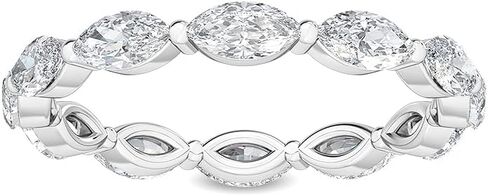 1-8 قيراط (ctw) من الذهب الأبيض قطع ماركيز قطع LAB GROWN Diamond Eternity Band (لون D-E Clarity VS1-VS2) in Kuwait
