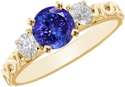 خاتم خطوبة من الذهب الأصفر عيار 14 قيراط دائري من 1 إلى 6 قيراط وأحجار كريمة مزروعة في مختبرات مختبرية وخاتم ألماس مصنع في مختبرات مختبرية (مركز 1 قيراط، جودة الإرث AAAA) in Kuwait