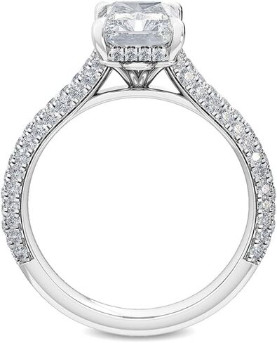 1-5 قيراط (ctw) خاتم خطوبة كلاسيكي من الذهب الأبيض المشع، قطع دائري من الألماس LAB GROWN (اللون D-E Clarity VS1-VS2) in Kuwait