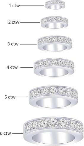 مجموعة قنوات هيوستن دايموند ديستريكت الدائرية LAB GROWN Diamond للسيدات في منتصف الطريق وشبه الخلود لذكرى الزفاف والذكرى السنوية القابلة للتكديس (E-F Color VS2-SI1 Clarity) in Kuwait