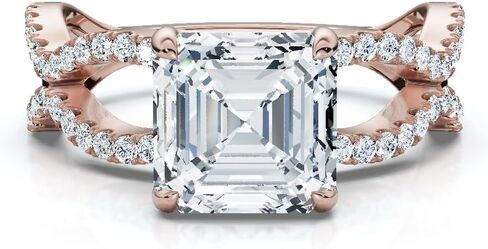 1-5 Ct Moissanite Engagement Ring Colorless VVS1 10K 14K 18K Solid Gold & 925 Silver Twisted Band Anniversary Wedding Bridal Ring Gift for Women in Saudi Arabia