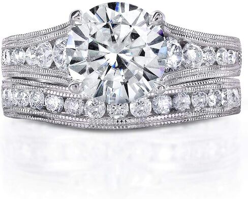 Kobelli Moissanite & Channel Bridal Ring Set 14k White Gold in Saudi Arabia