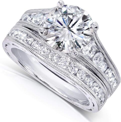 Kobelli Moissanite & Channel Bridal Ring Set 14k White Gold in Saudi Arabia