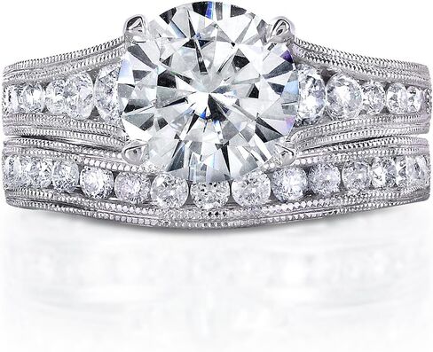 Kobelli Moissanite & Channel Bridal Ring Set 14k White Gold in Saudi Arabia