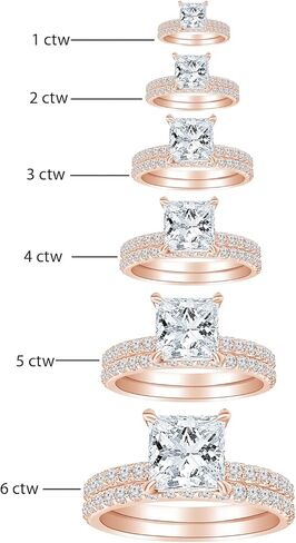 هيوستن دايموند ديستريكت 1 إلى 6 قيراط Princess LAB GROWN Diamond ومجموعة LAB GROWN Diamond لحفلات الزفاف (جودة الإرث AAAA) in Kuwait