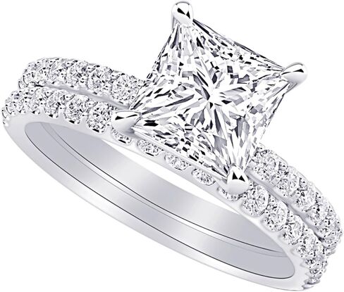 هيوستن دايموند ديستريكت 1 إلى 6 قيراط Princess LAB GROWN Diamond ومجموعة LAB GROWN Diamond لحفلات الزفاف (جودة الإرث AAAA) in Kuwait