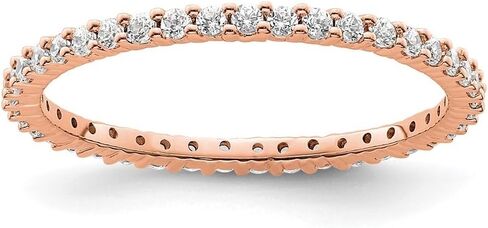14K Yellow Gold Polished Shared Prong 1/2 carat Round Diamond Complete Eternity Band Ring in Saudi Arabia