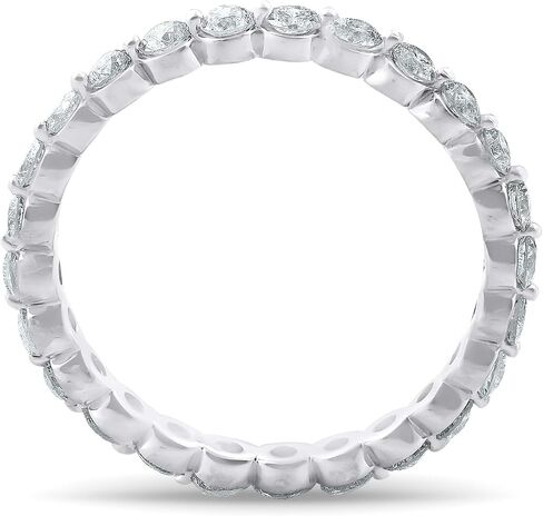 Pompeii 3/4 Ct Diamond Single Prong Eternity Ring Wedding Stackable Band White Gold in Saudi Arabia