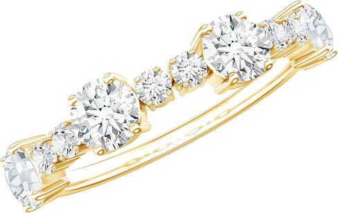 Diamond Wedding Band for Women, Ef-Vs Quality, Certified Lab Grown Diamond Eternity Ring - With Jewelry Box in Saudi Arabia