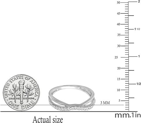Dazzlingrock Collection 0.25 Carat (ctw) Round Lab Grown White Diamond Ladies Wedding Guard Contour Band 1/4 CT | 925 Sterling Silver in Saudi Arabia