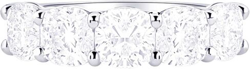 1-5 قيراط (ctw) ذهب أبيض عيار 14 قيراط مستدير من الماس للسيدات من LAB GROWN Diamond للسيدات 5 أحجار لذكرى الزفاف مجموعة فاخرة (D-E Color VS1-VS2 Clarity) in Kuwait