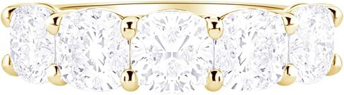 1-5 قيراط (ctw) ذهب أبيض عيار 14 قيراط مستدير من الماس للسيدات من LAB GROWN Diamond للسيدات 5 أحجار لذكرى الزفاف مجموعة فاخرة (D-E Color VS1-VS2 Clarity) in Kuwait