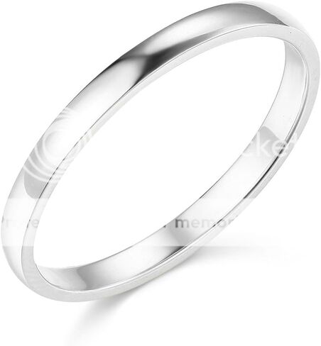 The World Jewelry Center 14k White Gold SOLID COMFORT FIT Plain Wedding Band - Select Option in Saudi Arabia