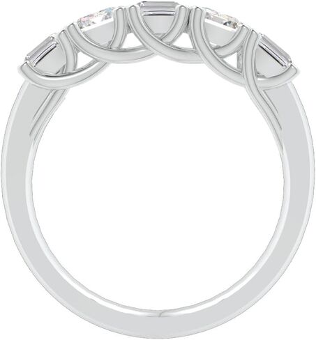 هيوستن دايموند ديستريكت 1 إلى 6 قيراط LAB GROWN Emerald Cut 5 Stone Ring Diamond مجموعة قيمة خاتم الزفاف (E-F Color VS1-VS2 Clarity) in Kuwait