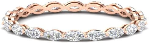 Fascinating Diamonds 1 To 5 Carat Marquise Cut Lab Grown Diamond Eternity East West Stacking Wedding Band For Women 14K Gold Premium Collection (VS1-VS2 Clarity, E-F-G Color, 1.00-5 Ctw) in Saudi Arabia