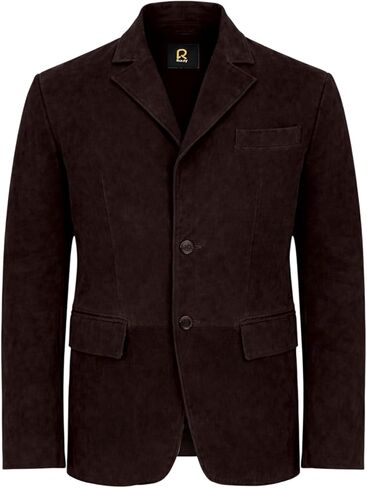 Rauly Suede Leather Jacket Men Real Leather Button Front Shirt Collar Trucker Jacket Everyday Suede Coat in Saudi Arabia