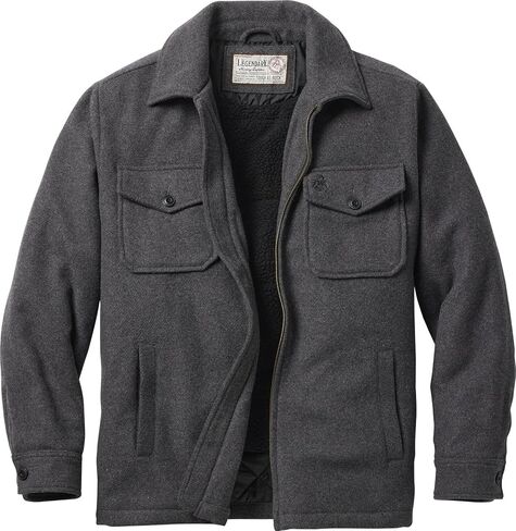 Legendary Whitetails Men's Wool Blend Jacket Quilted Satin Insulated Sleeves Sherpa Lined in Saudi Arabia
