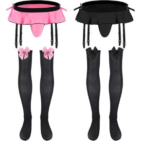 2 Sets Men's Sissy Skirted Thong Panties Bowknot Low Rise G-string Bikini Briefs Underwear Sexy Lingerie for Men in Saudi Arabia