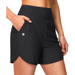 G Gradual Women's 5" Swim Board Shorts High Waisted Quick Dry Swimming Bathing Suit Bottoms for Women with Liner Pockets in Saudi Arabia