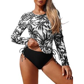 ZAFUL المرأة طويلة الأكمام طفح الحرس UPF 50+ حماية من الشمس تصفح السباحة قمصان الرباط Tankini ملابس السباحة in Kuwait