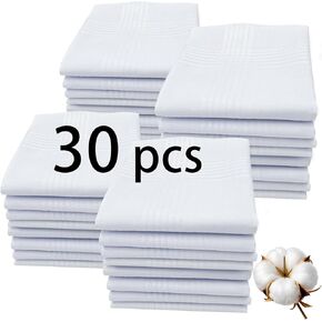 White Handkerchiefs for Men,100% Cotton Soft Cotton Handkerchief for Men, 16x16 bulk Mens Handkerchiefs in Kuwait