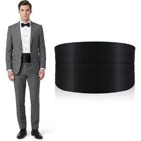 Black Cumberbund Men, Cummerbund with Adjustable Band for Men, Weddings, Proms and Formal Events (Black, 34 Inch) in Saudi Arabia