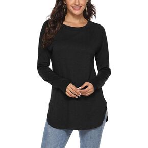 Newchoice Women's Casual Batwing Long Sleeve T Shirt Round Neck Basic Loose Tunic Tops in Kuwait