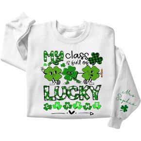 IZI POD Personalized St Patricks Day Teacher Shirt, Women's St. Patrick's Day Shirt, Teaching Sweatshirt for Women in Saudi Arabia