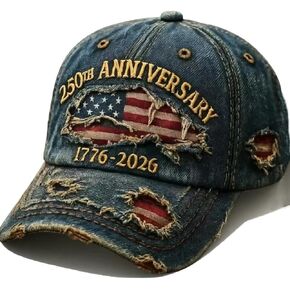 USA 250th Anniversary Distressed Casual Cap,Patriotic Theme 1776-2026 Commemorative Baseball Cap,Traditional American Tribute Hat Gift Honoring Patriots & Veterans Blue in Saudi Arabia