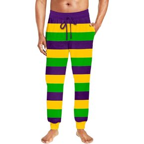 Deerose Mens Mardi Gras Pajama Pants Drawstring Elastic Waist Pants with Pockets in Saudi Arabia
