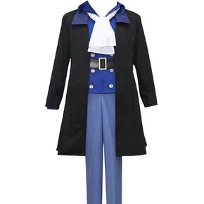 Anime Mens Suit Cosplay Cloak Blue Coat Pants Belt Scarf Uniform Halloween Outfit Christmas in Kuwait