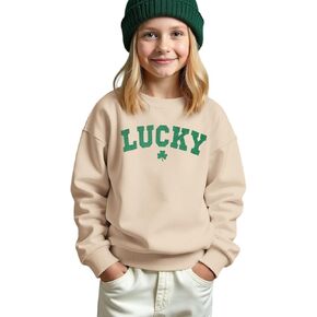 Boys Girls St. Patricks Day Sweatshirt Irish Lucky Clover Shamrock Shirt Kids Long Sleeve Pullover Tops 7-12 Years in Saudi Arabia