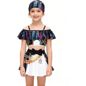 Little Girls Two-Piece Swimsuit with Swim Cap Demon Hunter Merch Costume Swimwear for Bathing Suits in Saudi Arabia