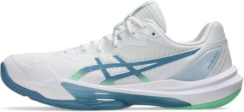 حذاء كرة الطائرة Sky Elite FlyteFoam 3 للرجال من ASICS، مقاس 12، أبيض/أزرق SABA in Kuwait