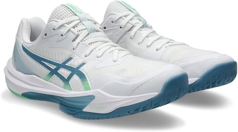 ASICS Men's Sky Elite FlyteFoam 3 Volleyball Shoes, 12, White/SABA Blue in Saudi Arabia