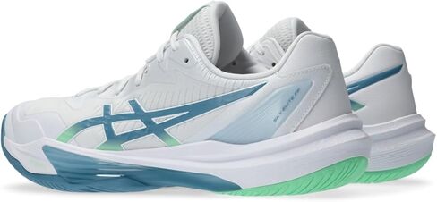 ASICS Men's Sky Elite FlyteFoam 3 Volleyball Shoes, 12, White/SABA Blue in Saudi Arabia