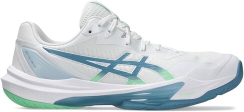 ASICS Men's Sky Elite FlyteFoam 3 Volleyball Shoes, 12, White/SABA Blue in Saudi Arabia