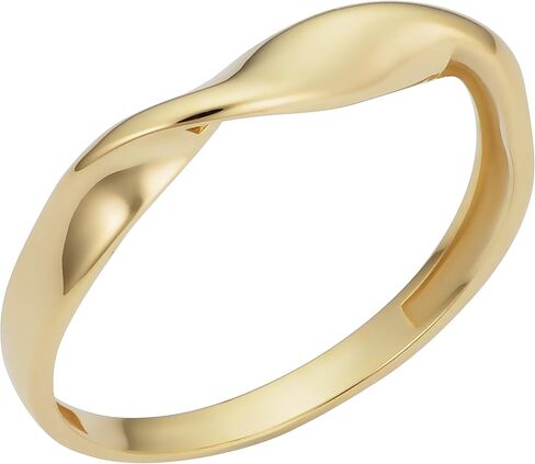 KoolJewelry Minimalist Women's 14k Yellow Gold Twisted Band Ring (3.6 mm) in Saudi Arabia