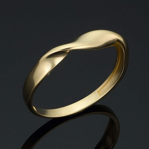 KoolJewelry Minimalist Women's 14k Yellow Gold Twisted Band Ring (3.6 mm) in Saudi Arabia