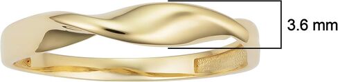 KoolJewelry Minimalist Women's 14k Yellow Gold Twisted Band Ring (3.6 mm) in Saudi Arabia